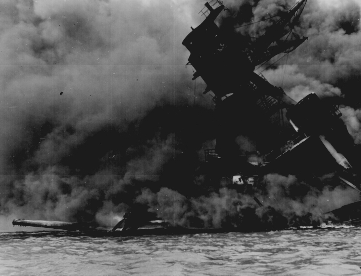 10 - USS ARIZONA burning at Pearl Harbor.jpg